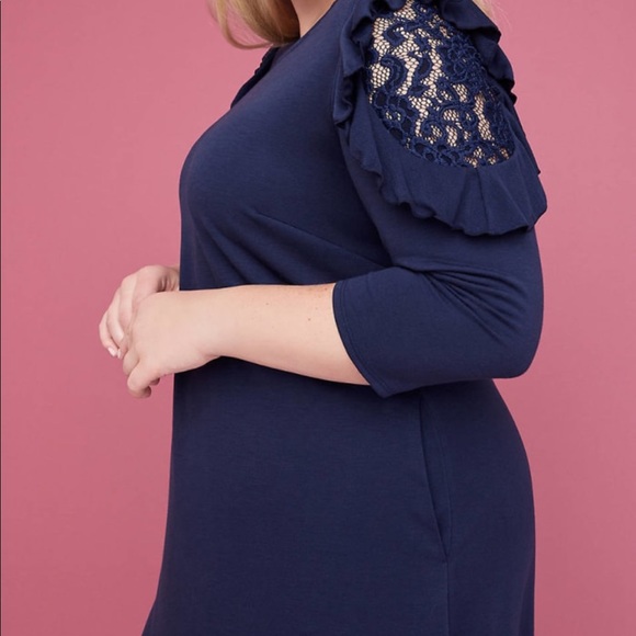 NWT Lane Bryant Sweatshirt Dress Navy Knit 14/16 - Picture 6 of 6